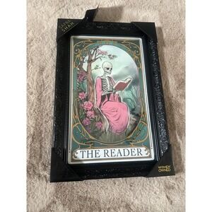 Sapna Shah The Reader Skeleton Tarot Framed‎ Wall Art Black Ornate Frame New